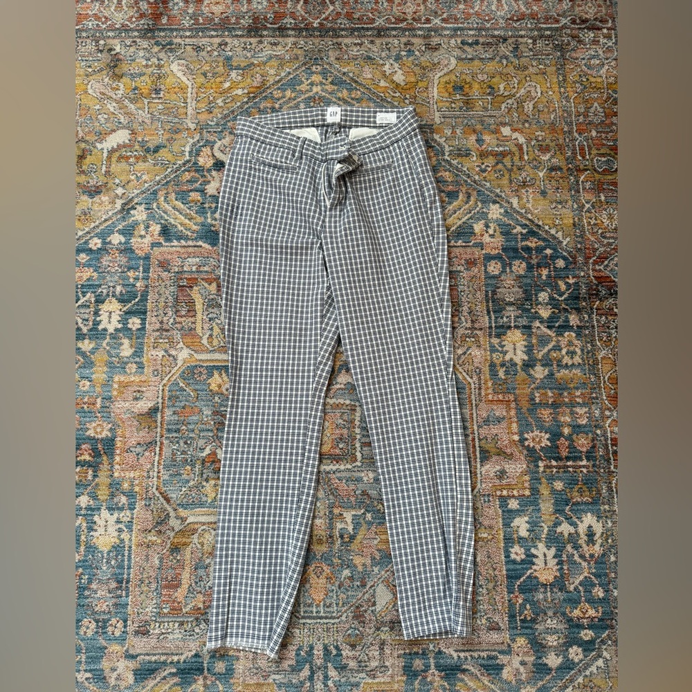 Gap Chic Black and White Checkered Pants